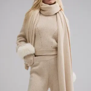 Courchevel Cashmere Scarf - Birch Heather