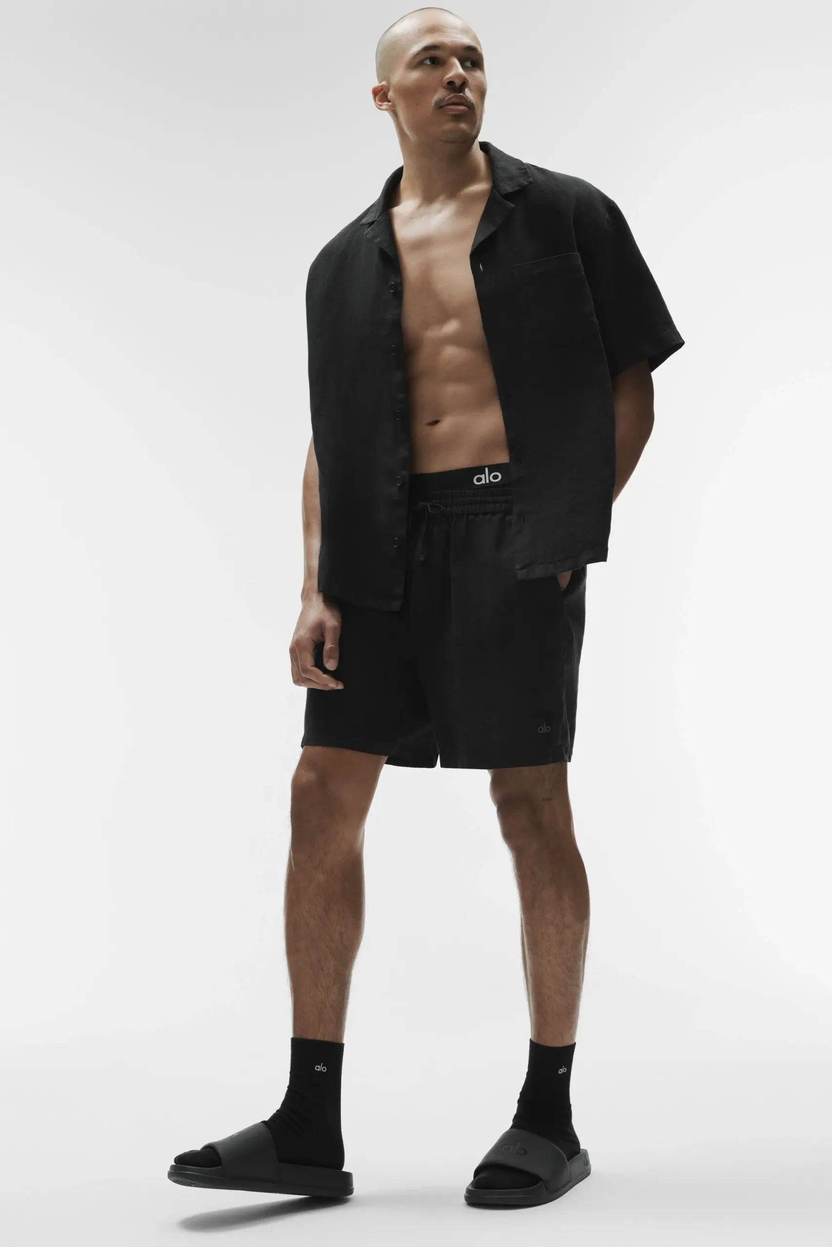 Linen Days Short Sleeve Button Up - Black - Image 5