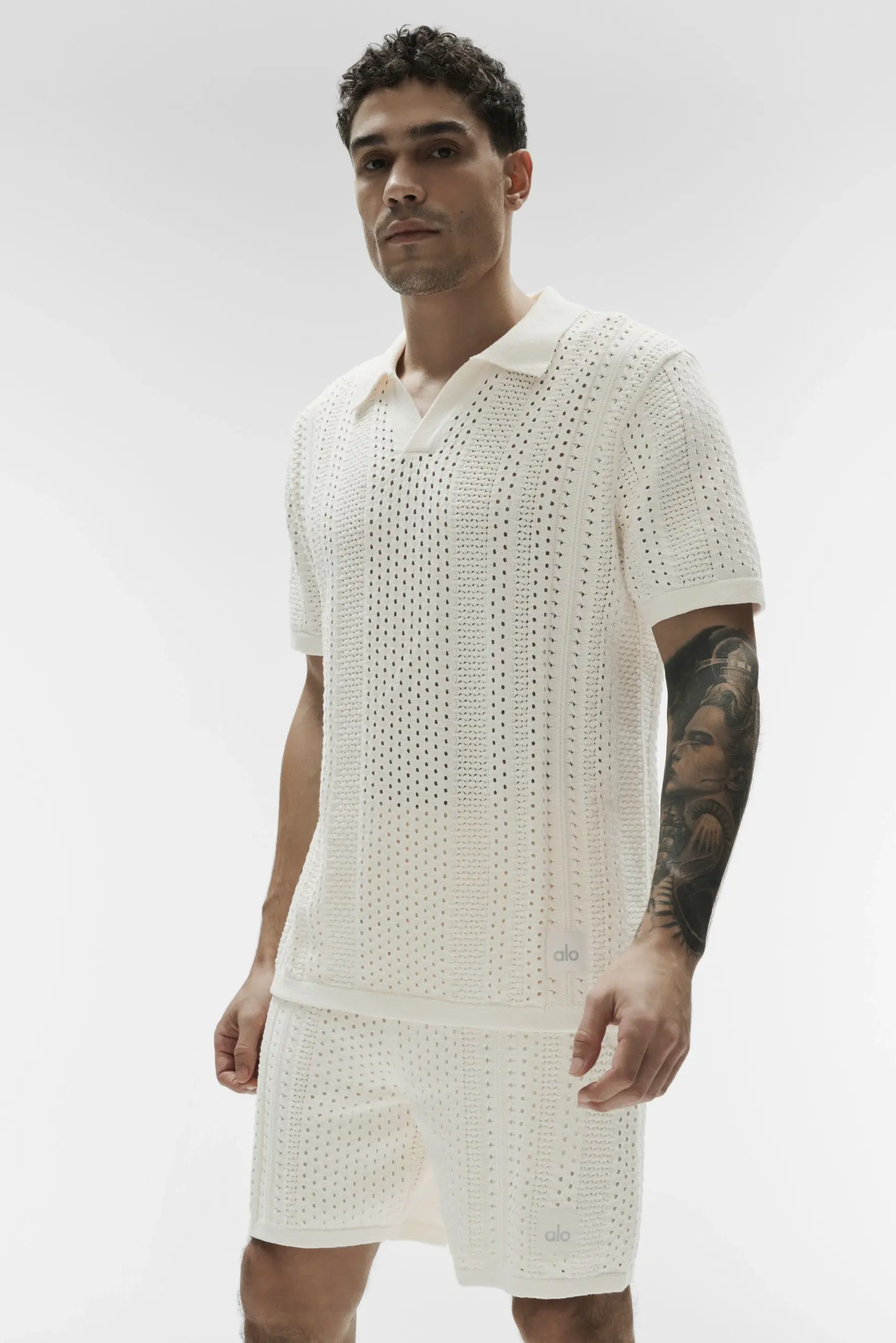 Coastline Knit Short Sleeve Polo - Ivory - Image 3