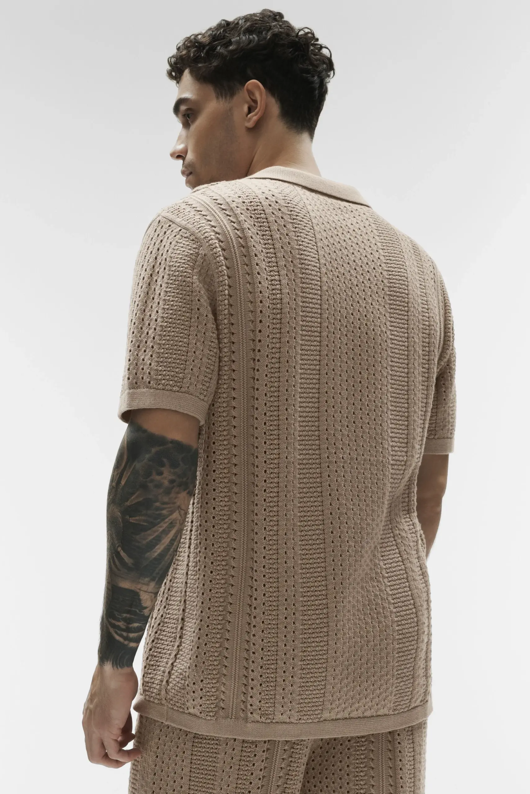 Coastline Knit Short Sleeve Polo - Gravel - Image 4