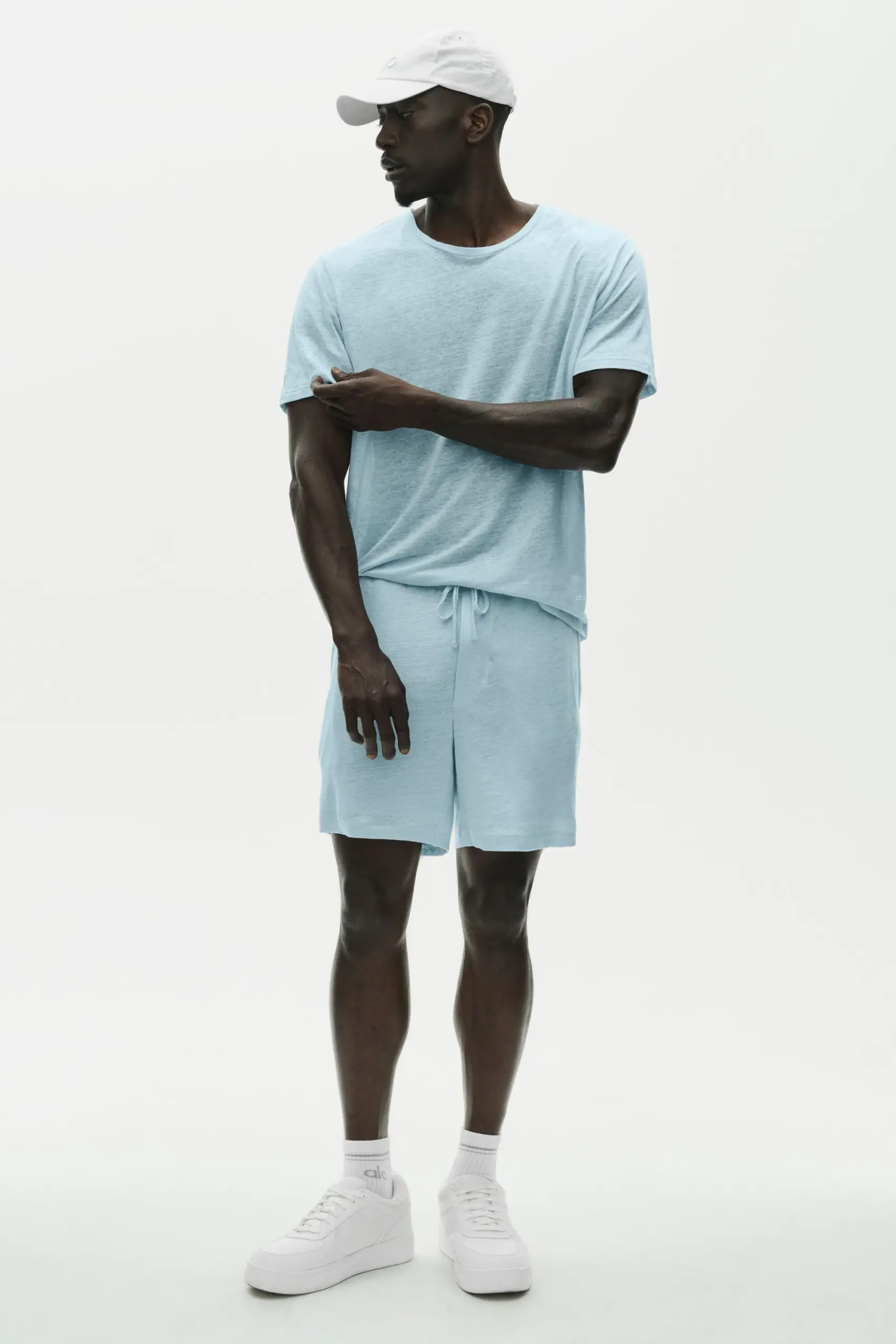Linen Jersey Coastal Short Sleeve Tee - Seaside Blue - Image 5