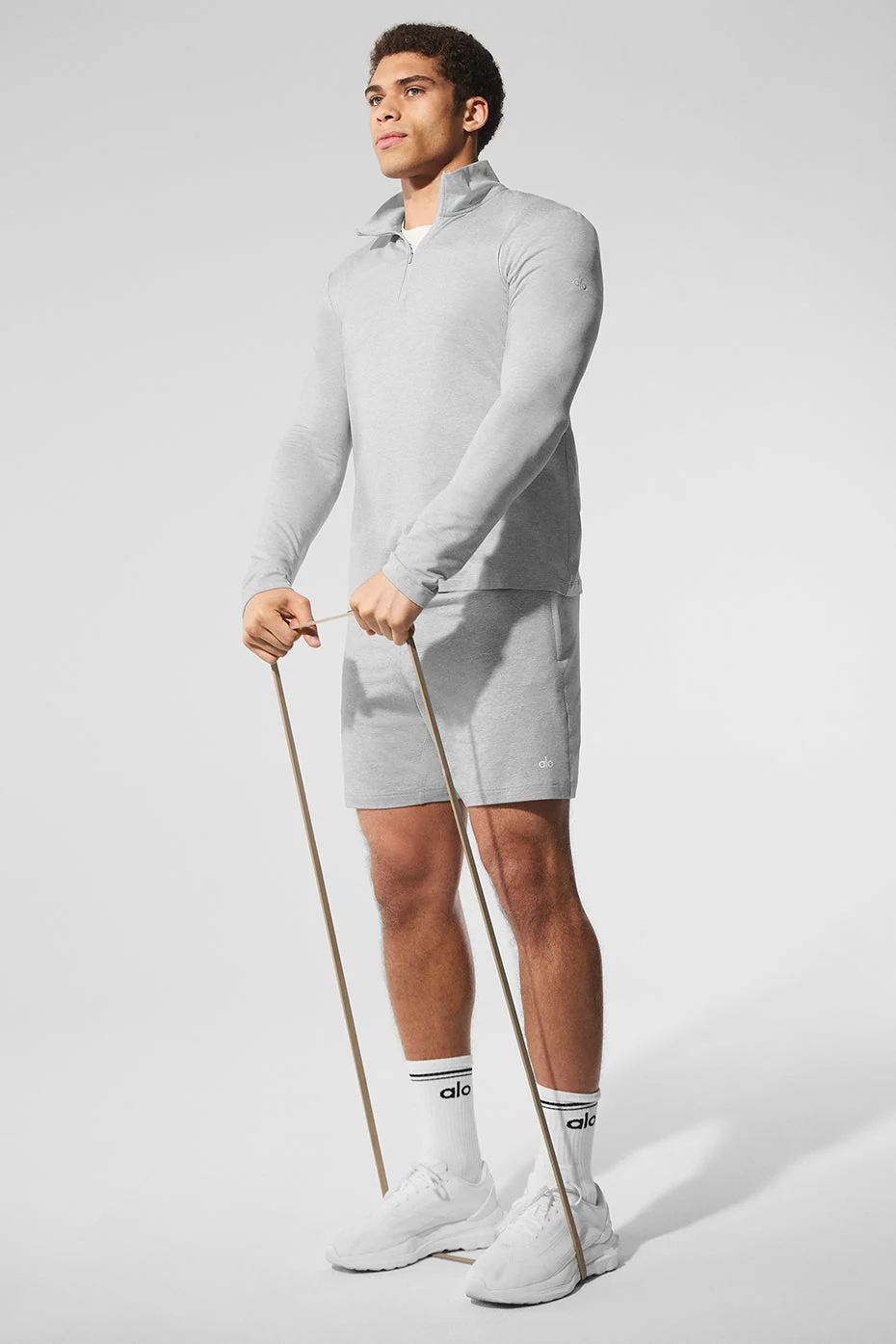 Conquer 1/4 Zip Reform Long Sleeve - Athletic Heather Grey - Image 5
