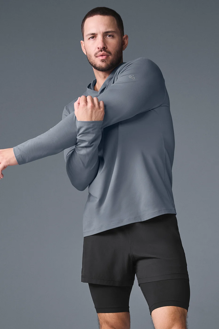 Conquer Reform Long Sleeve With Hood - Steel Grey - Image 5