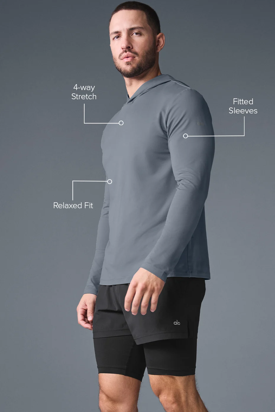 Conquer Reform Long Sleeve With Hood - Steel Grey - Image 2