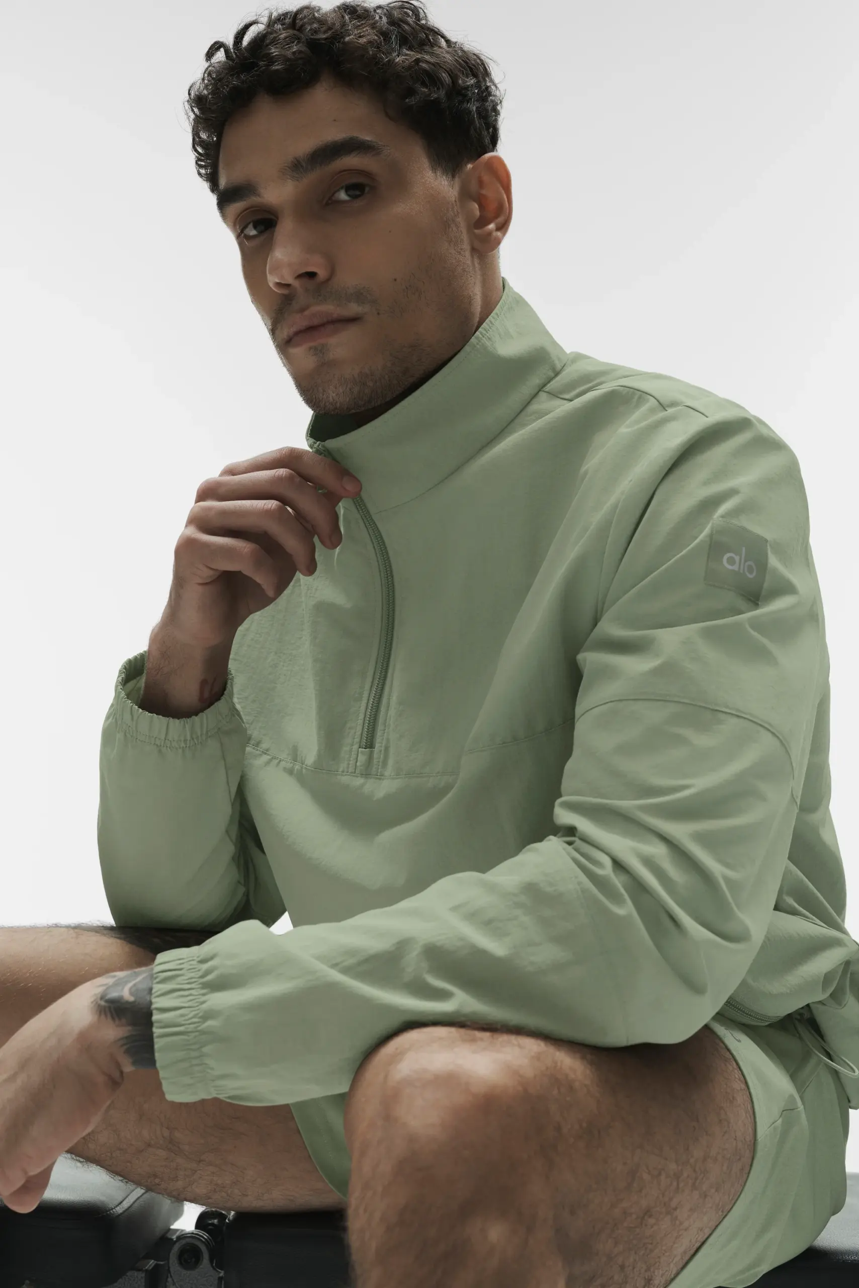 Light Weight Takeaway Track Pullover - Dune Grass - Image 2