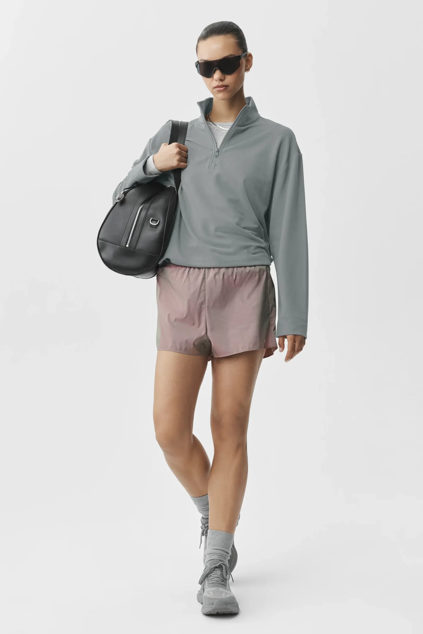 Double Take Long Sleeve 1/4 Zip - Monument - Image 4