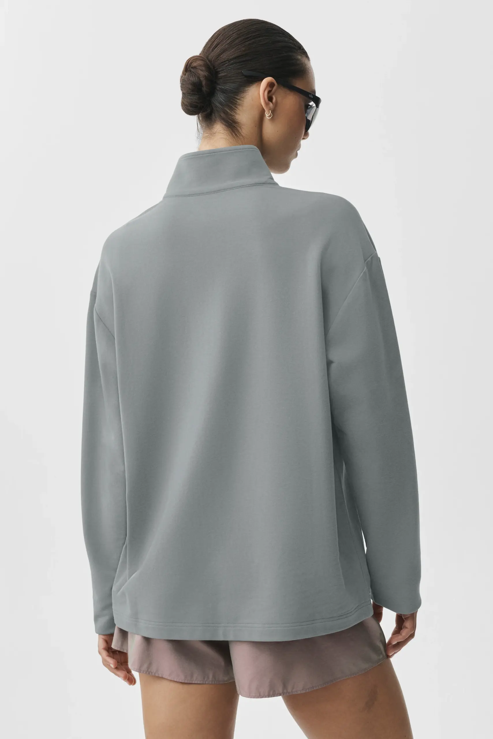 Double Take Long Sleeve 1/4 Zip - Monument - Image 2