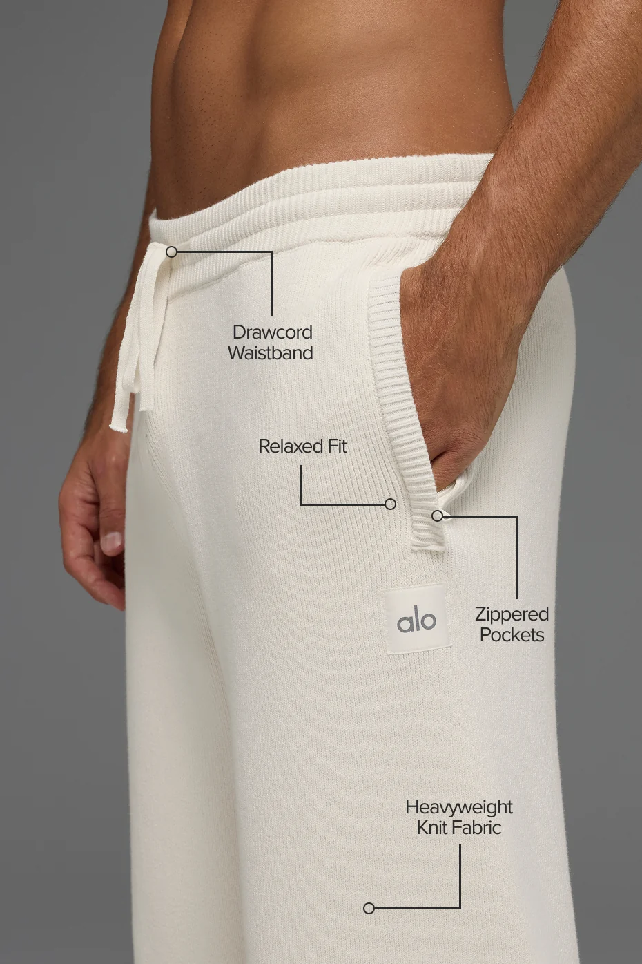 Scholar Straight Leg Sweatpant - Ivory - Image 2