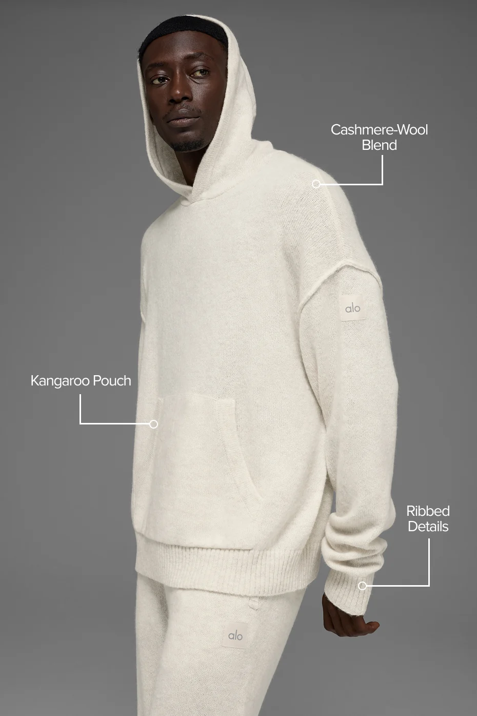 Wool Cashmere New Class Hoodie - Bone Heather - Image 2