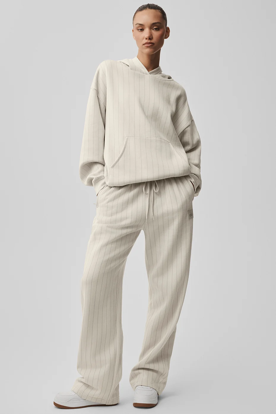 Pinstripe Hoodie - Bone Pinstripe - Image 5