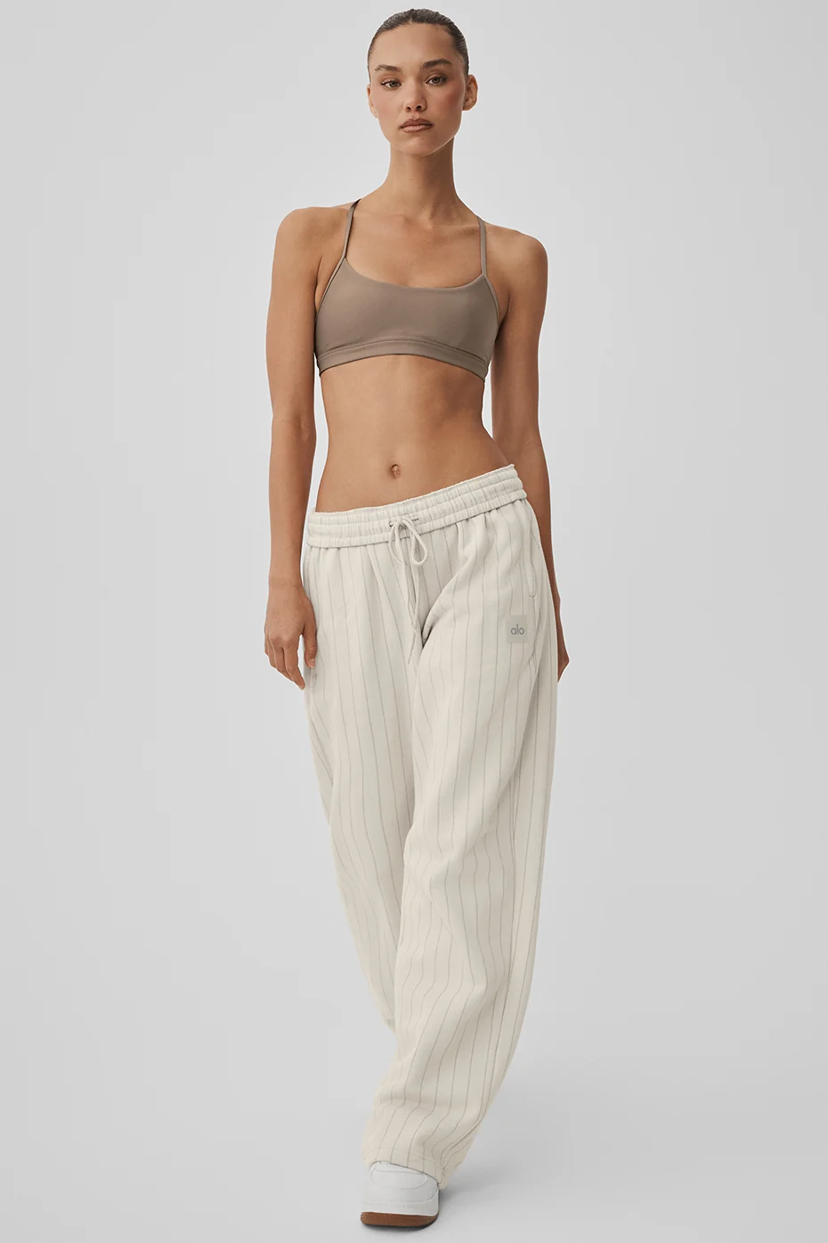 Pinstripe Straight Leg Sweatpant - Bone Pinstripe - Image 5
