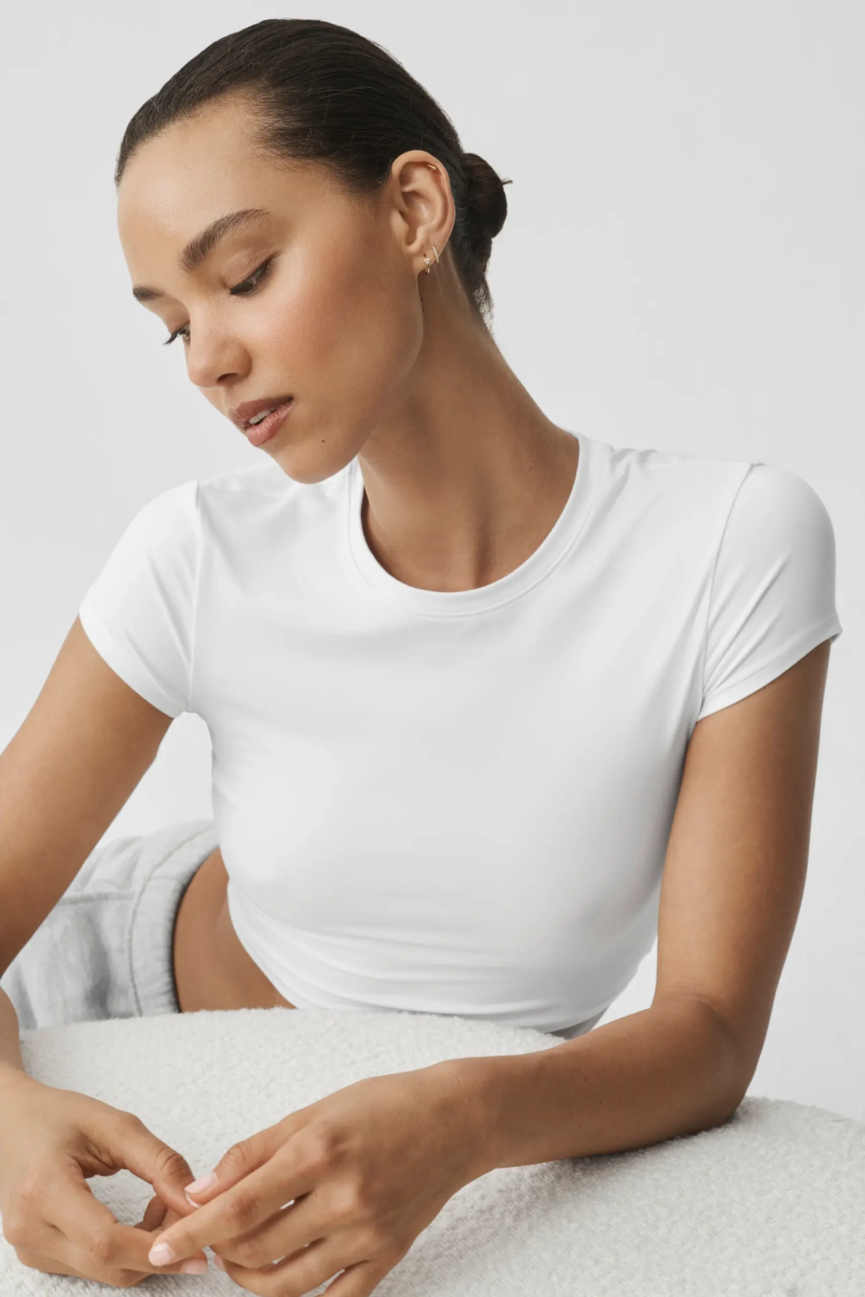 Alosoft Crop Finesse Short Sleeve - White - Image 5
