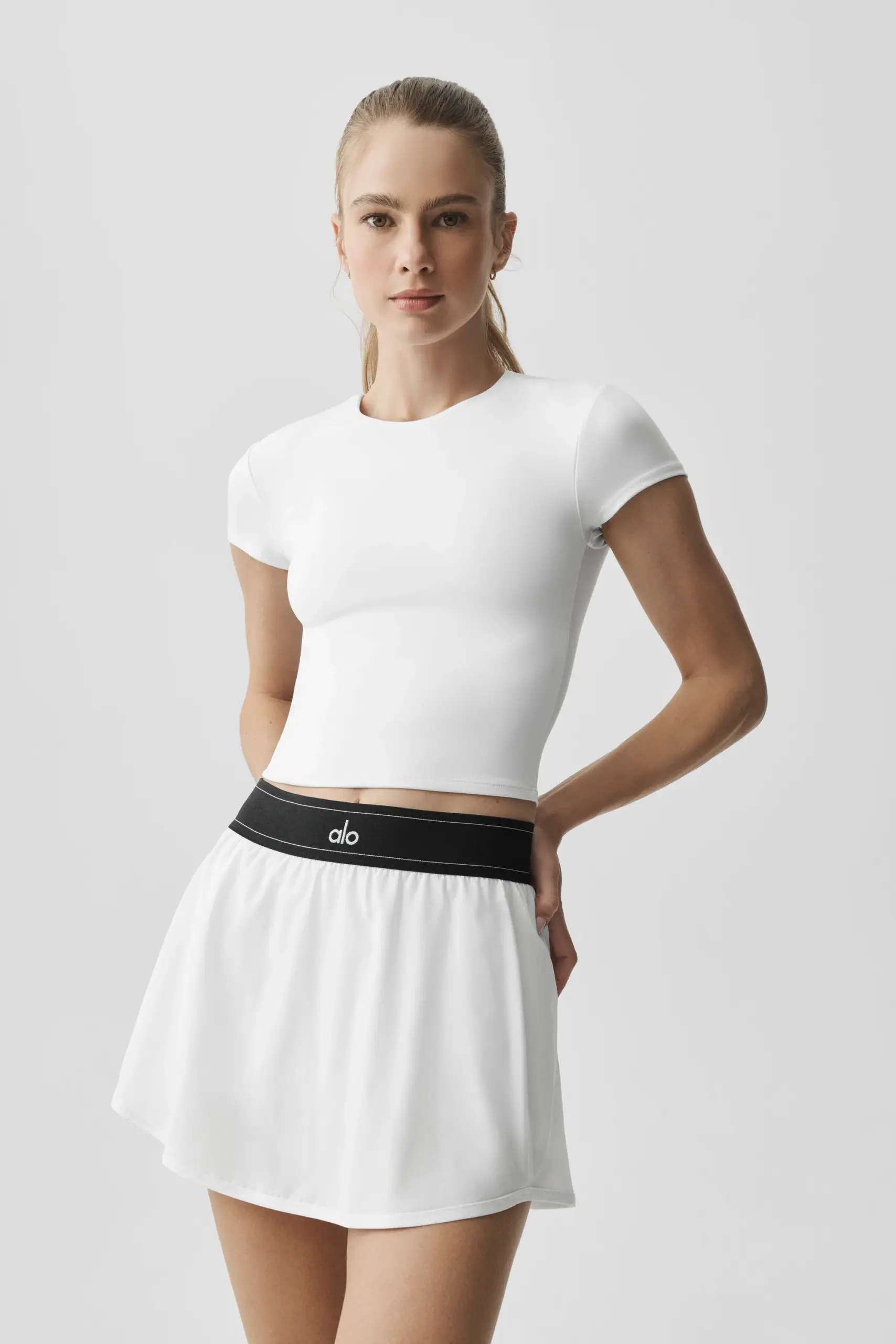 ALO Softsculpt Precision Short Sleeve Top - White - Image 4