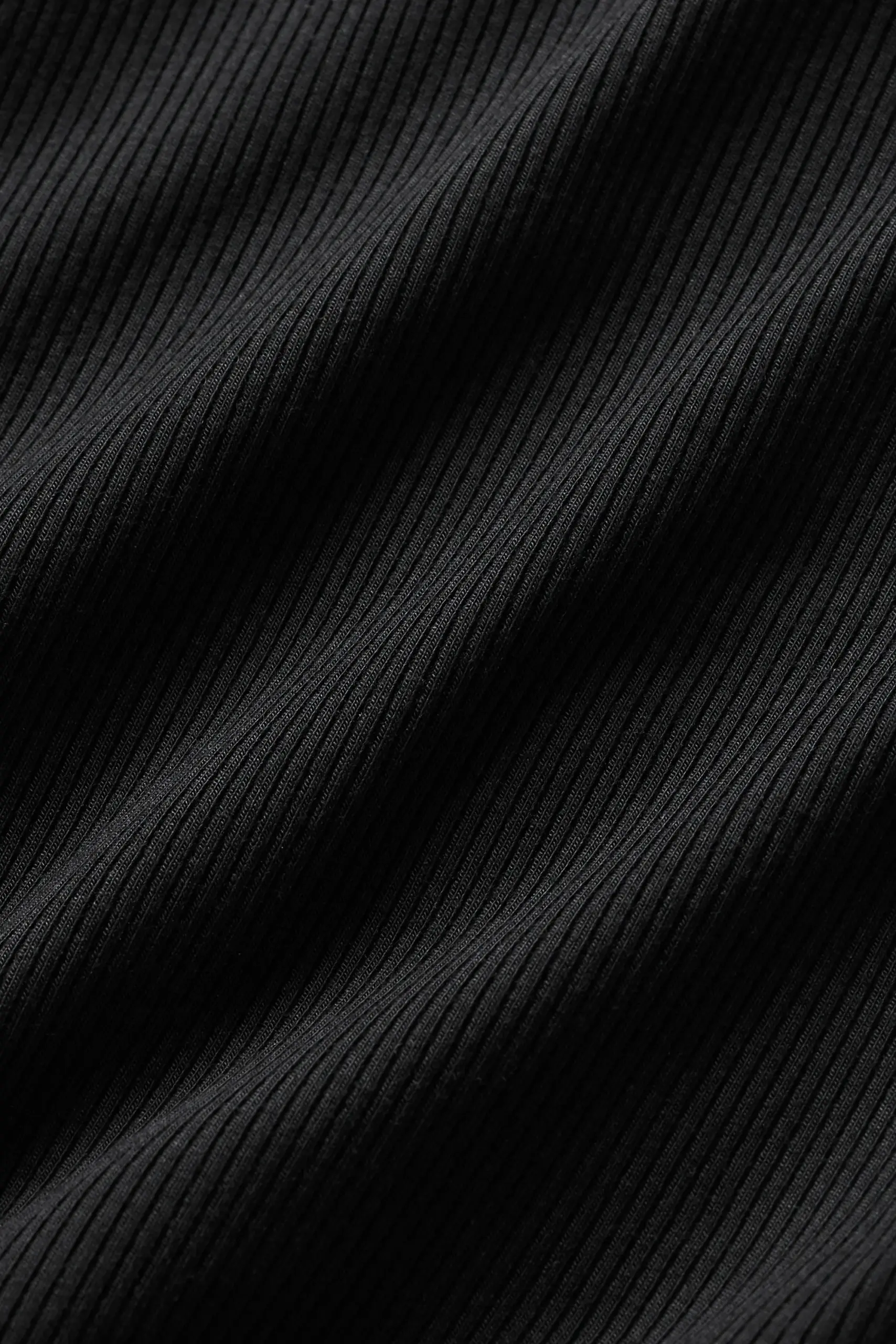 Ribbed Modal Cap Sleeve Top - Black - Image 6