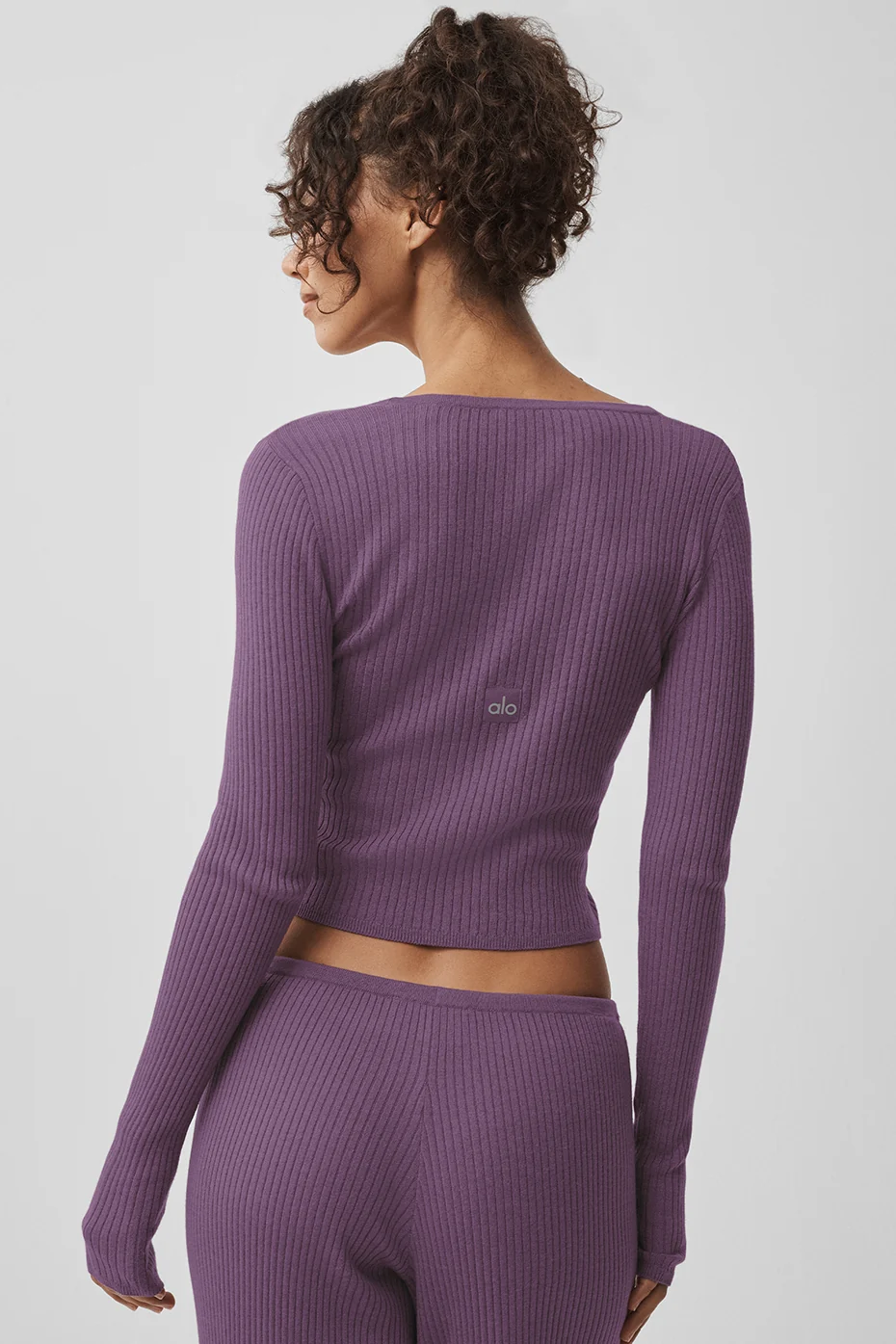 Sweater Knit Unwind Long Sleeve - Plum Kiss - Image 2