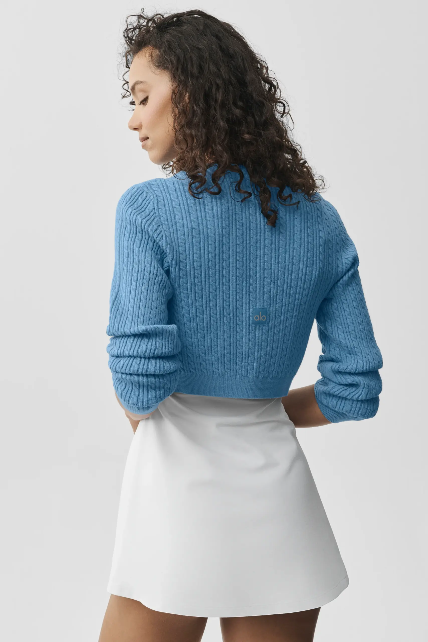 Mini Cable Sweater Cardigan - California Blue - Image 2