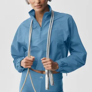Cropped 1/4 Zip Alumni Pullover - California Blue