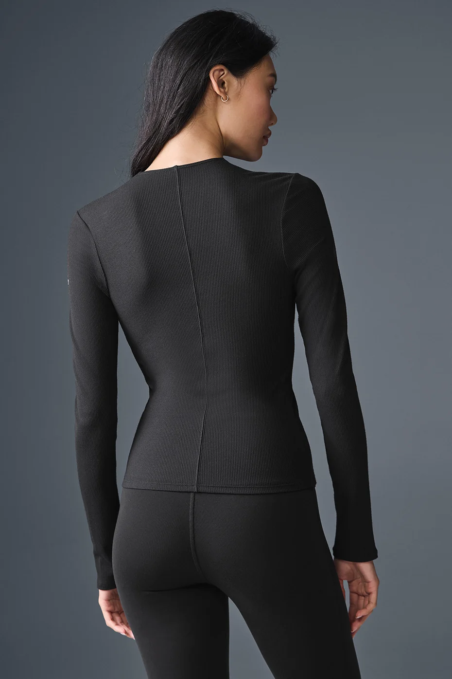 Ribbed Mesmerize Long Sleeve - Black - Image 3