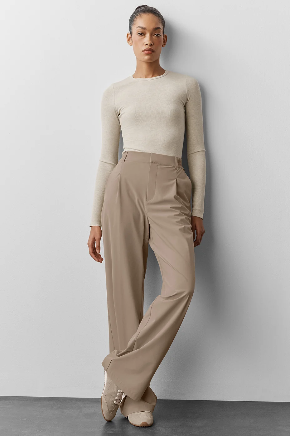 Ribbed Modal Long Sleeve - Oatmeal Heather - Image 4