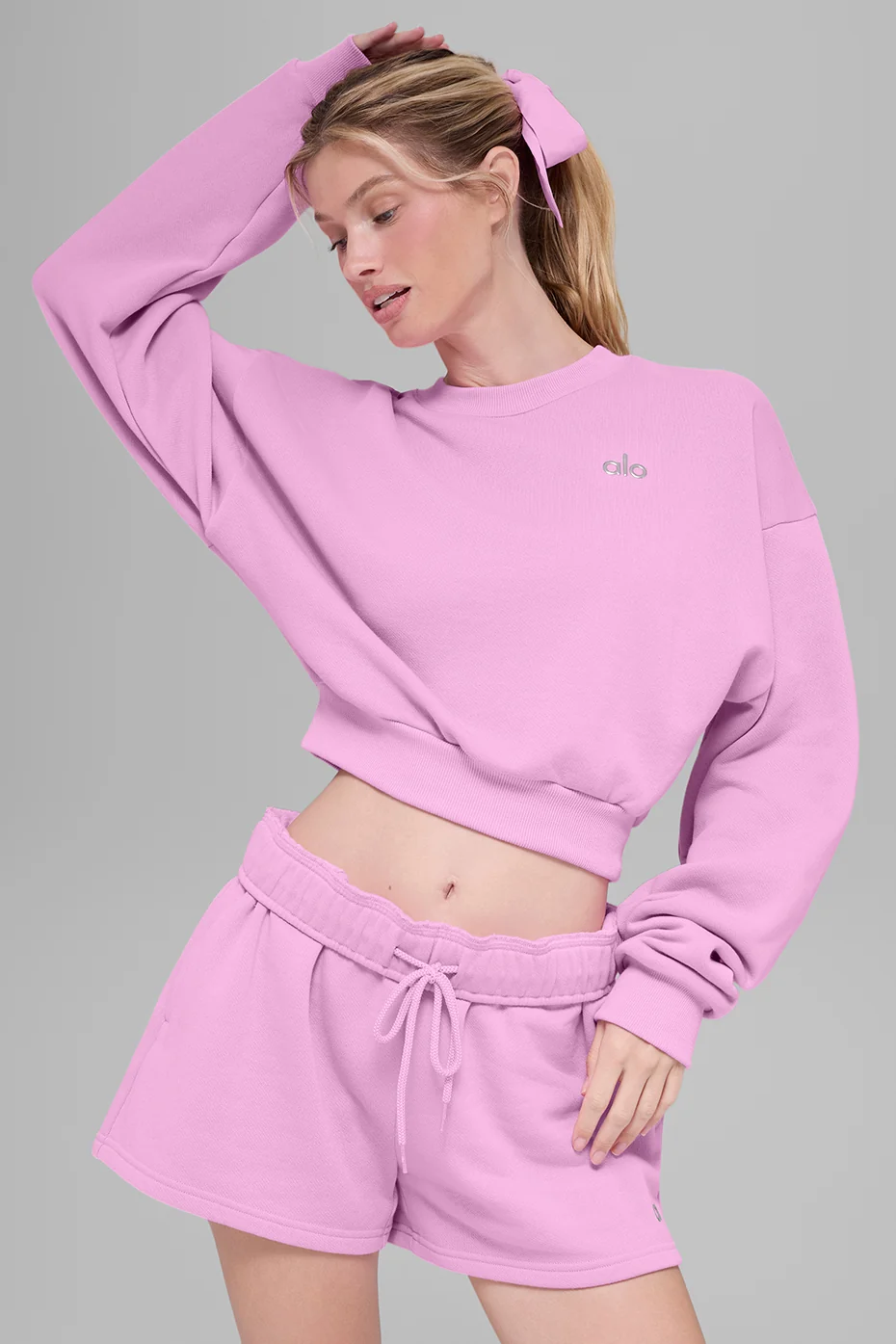 Cropped Accolade Crewneck - Candy Heart Pink - Image 3