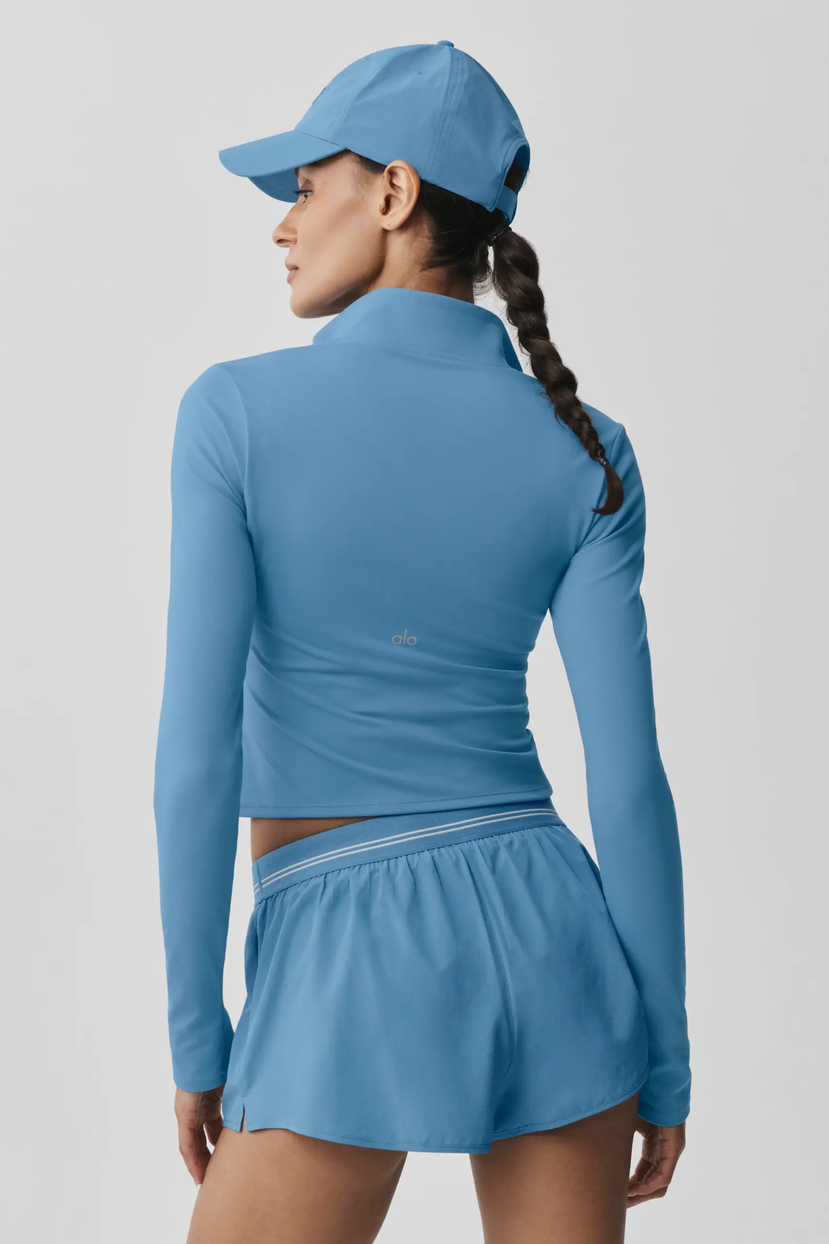 ALO Softsculpt Precision 1/4 Zip Long Sleeve - California Blue - Image 3