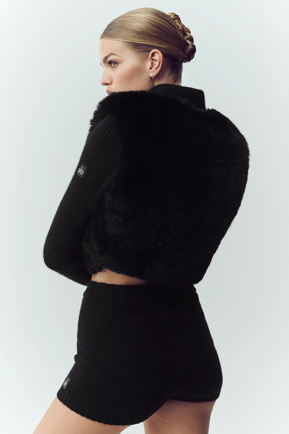 Faux Fur Cashmere Northstar Full Zip - Black - Image 3
