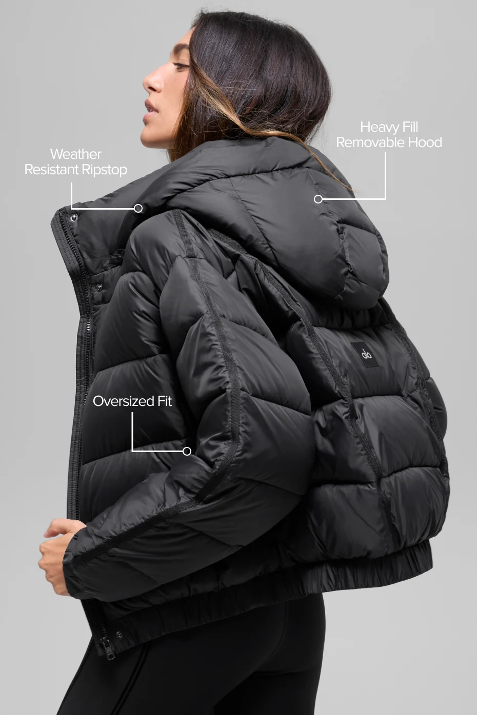 Aspen Love Puffer Jacket - Black - Image 2