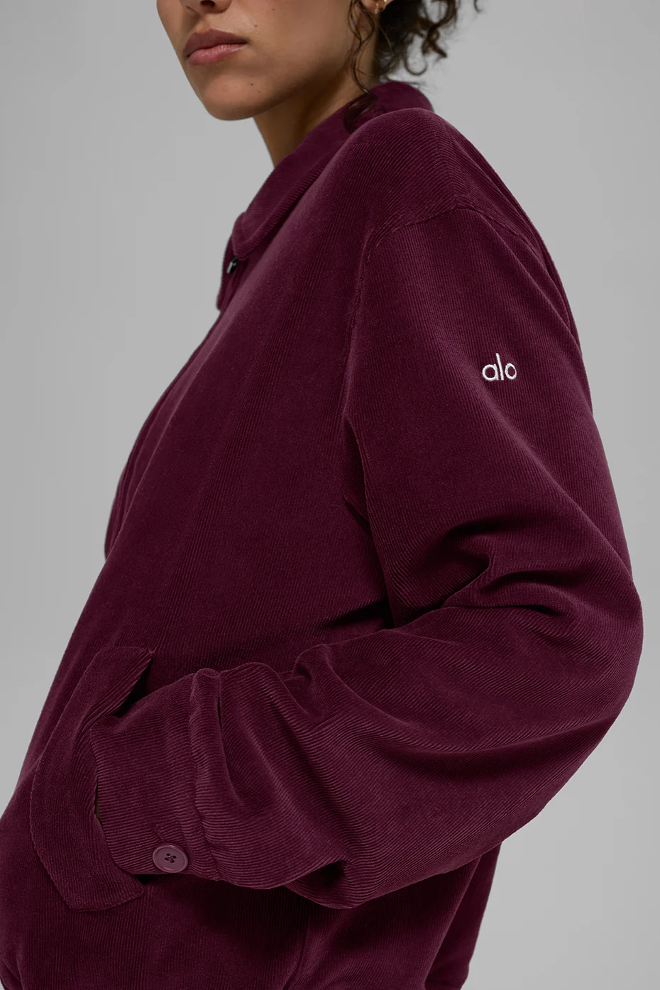 Micro Corduroy On Duty Jacket - Burgundy - Image 2