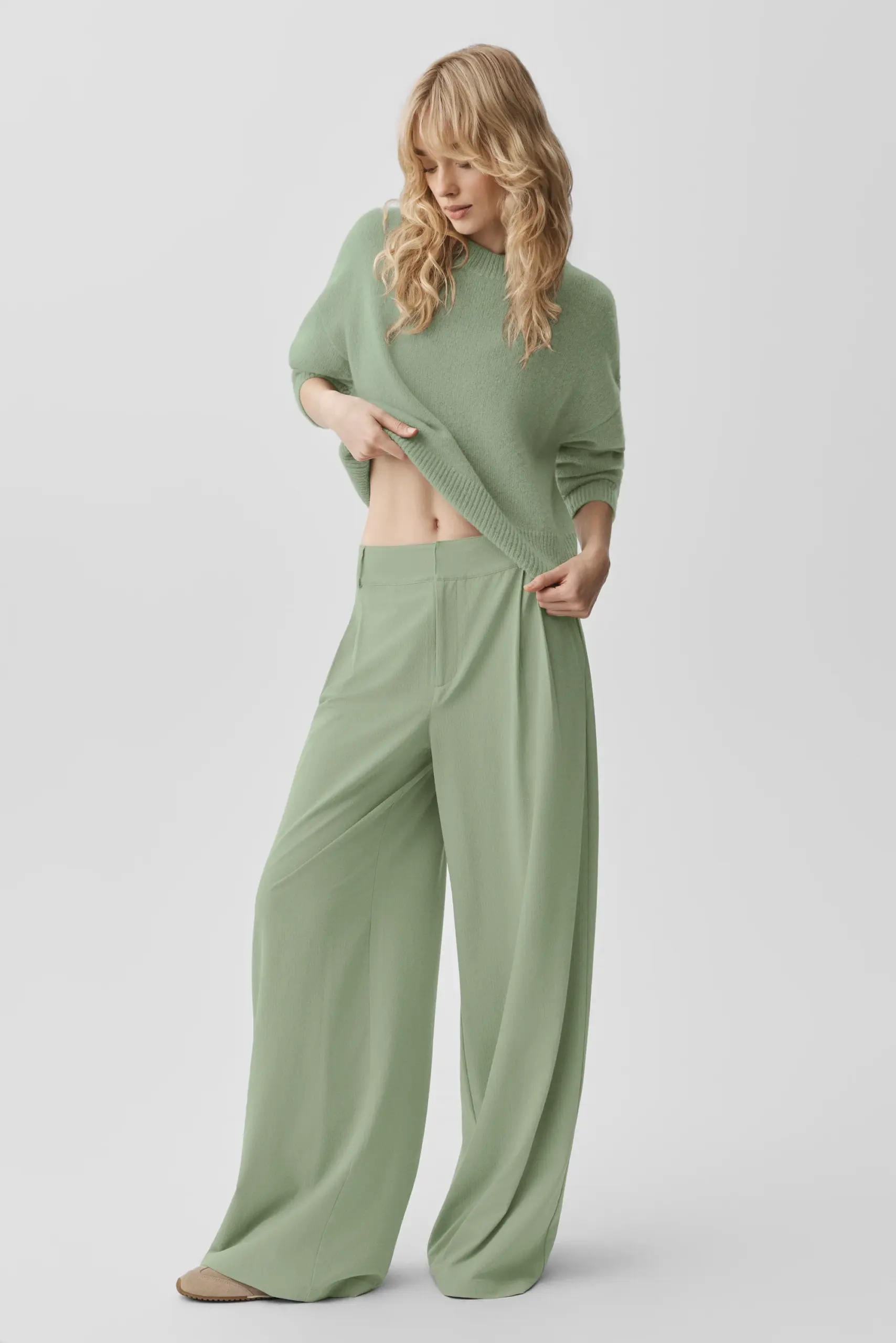 High-Waist Dreamscape Trouser (Long) - Dune Grass - Image 4