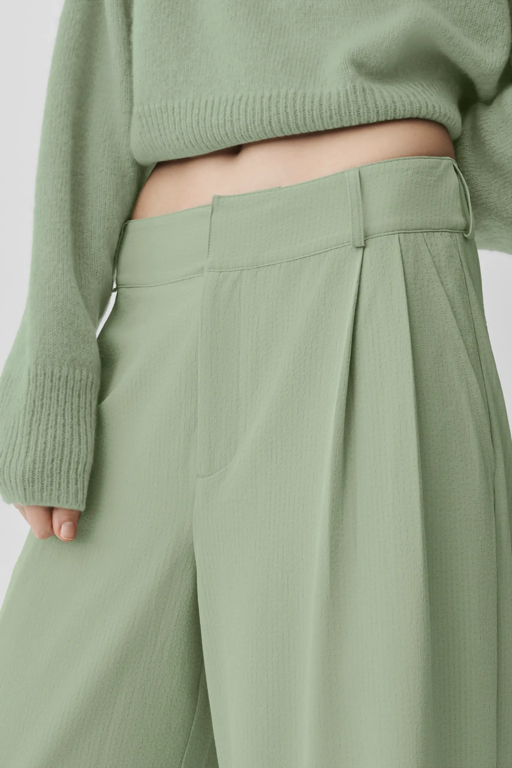 High-Waist Dreamscape Trouser (Long) - Dune Grass - Image 3