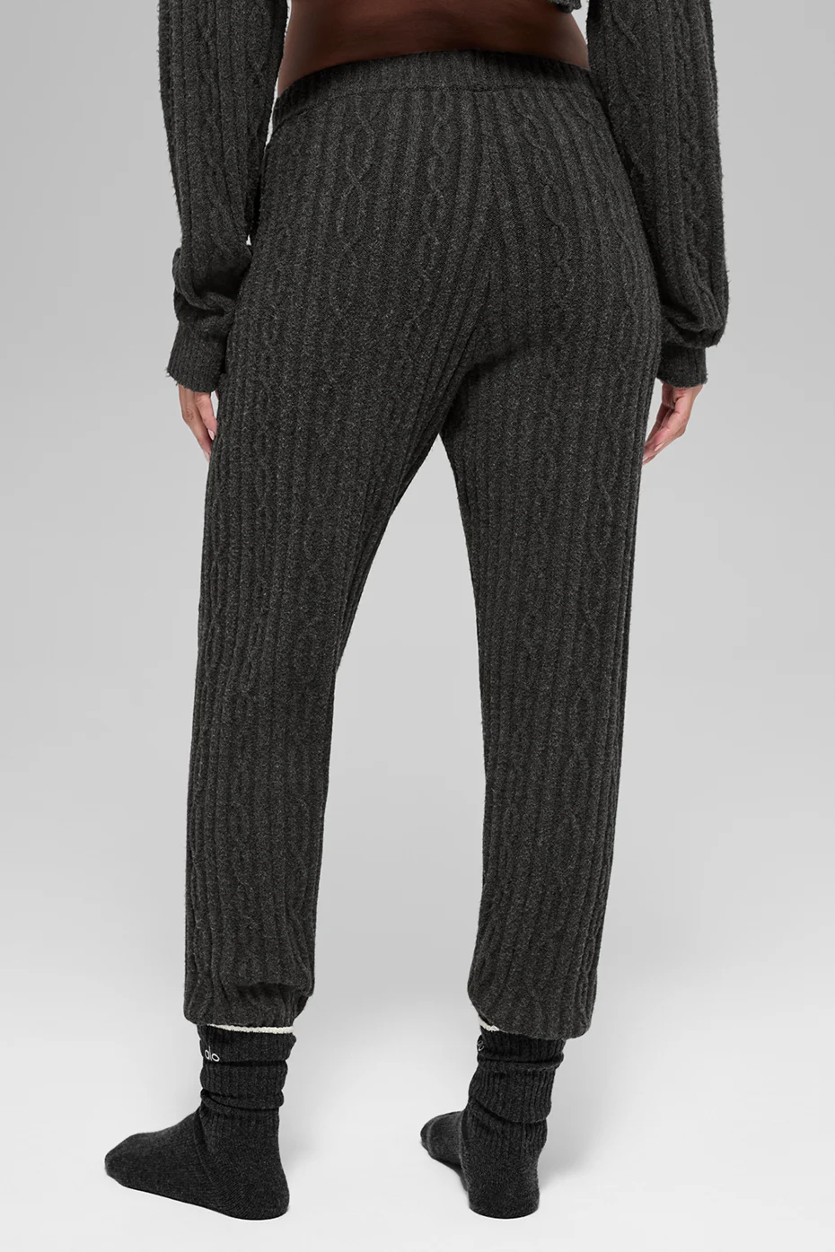 Cable Knit Winter Bliss Pant - Dark Heather Grey - Image 4