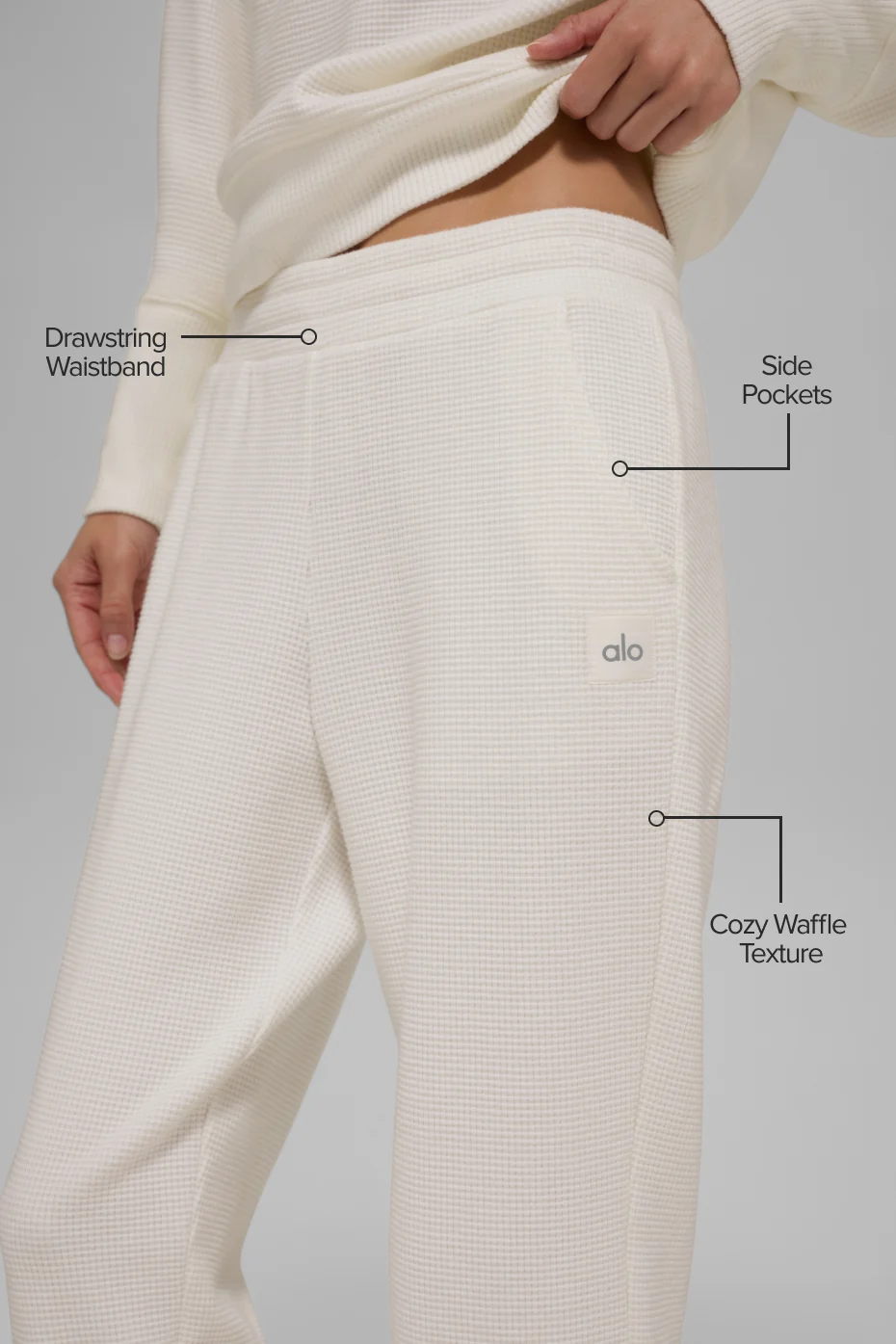 Waffle Weekend Escape Jogger - Ivory - Image 2