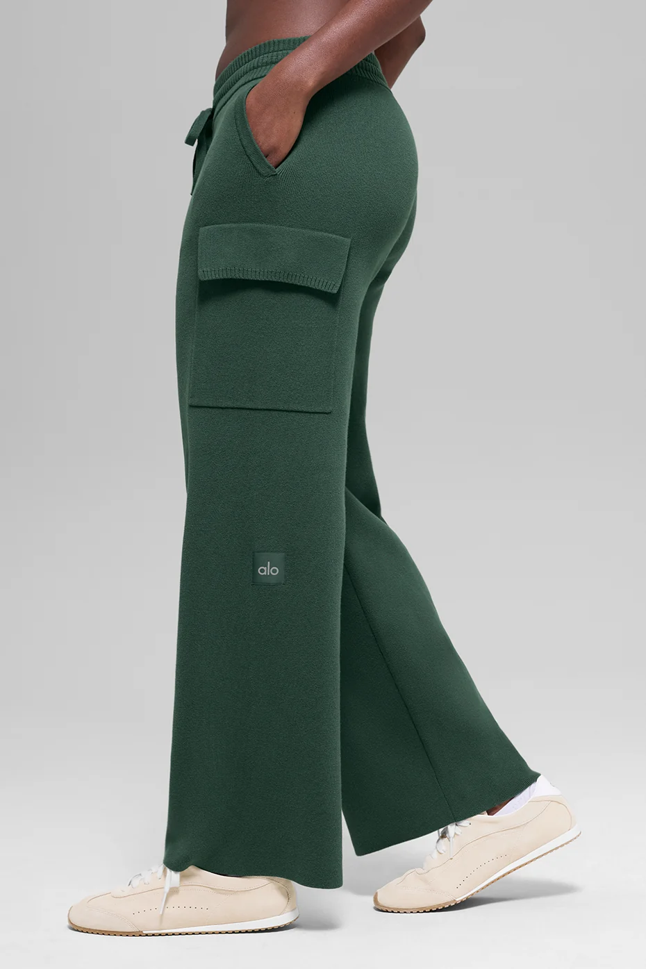 Scholar Knit High-Waist Cargo Pant - Clover Green - Image 3