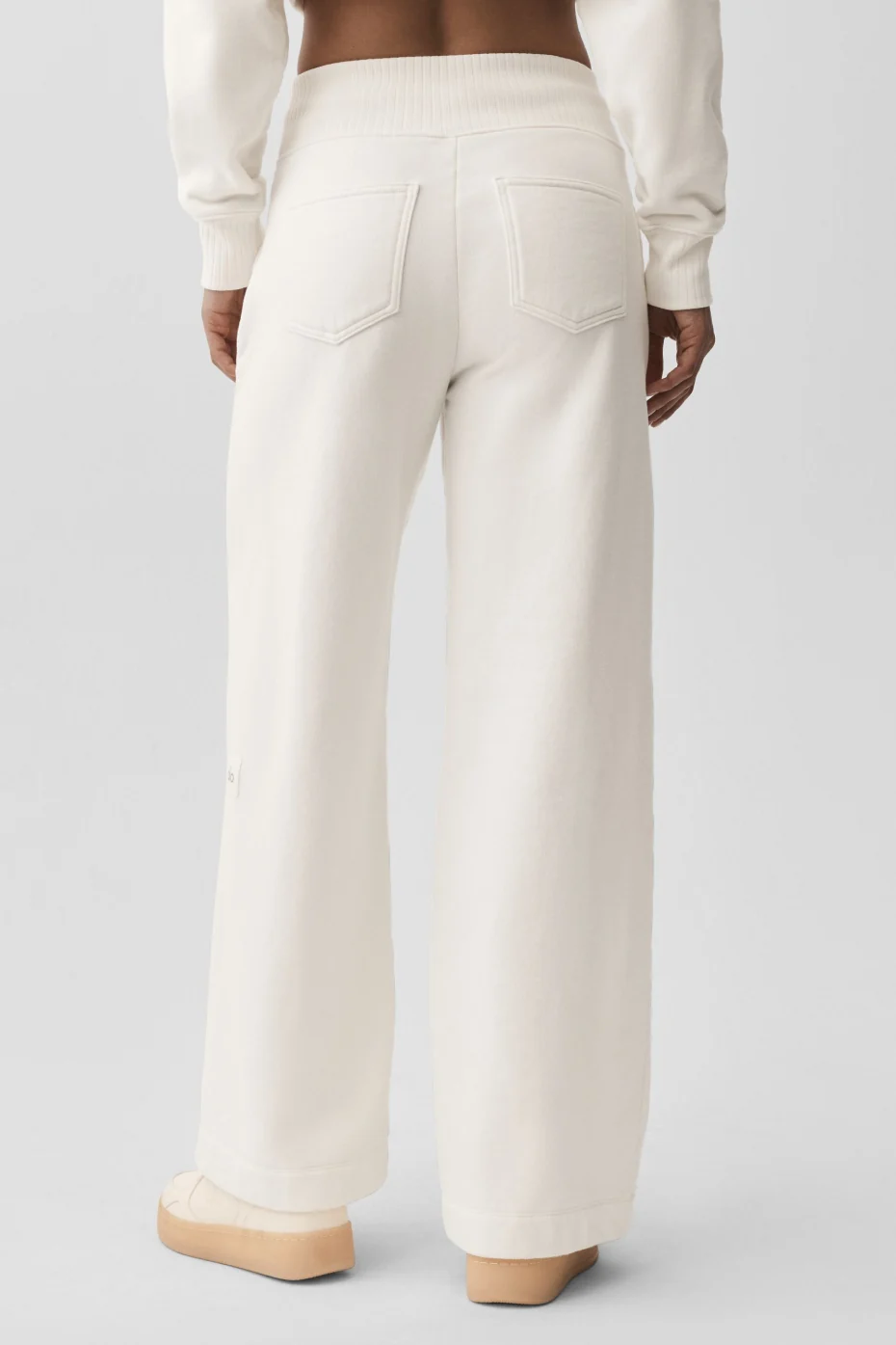Serenity Wide Leg Sweatpant - Ivory - Image 4