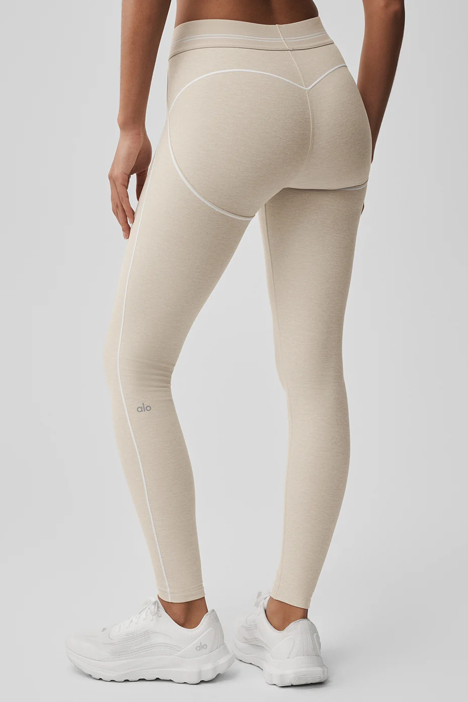 Alosoft High-Waist Heart Throb Legging - Oatmeal Heather/White - Image 2