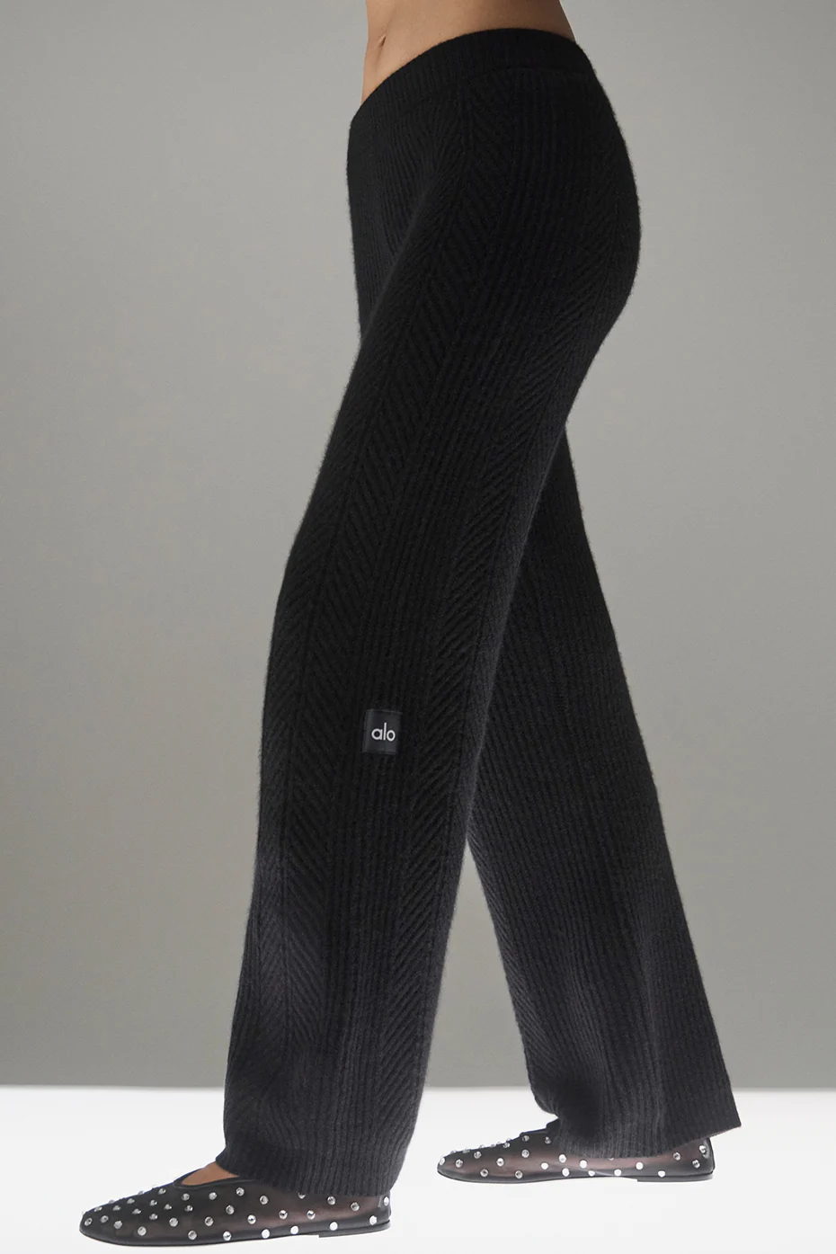 Winter Magic Cashmere Wide Leg Pant - Black - Image 3