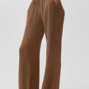 Semi-Sheer Delicate Lounge Flare Pant (Regular) - Sun Kissed Brown