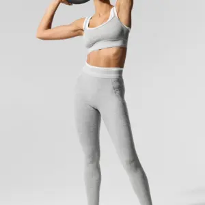 Alosoft High-Waist 7/8 Better Together Legging - Athletic Heather Grey/White