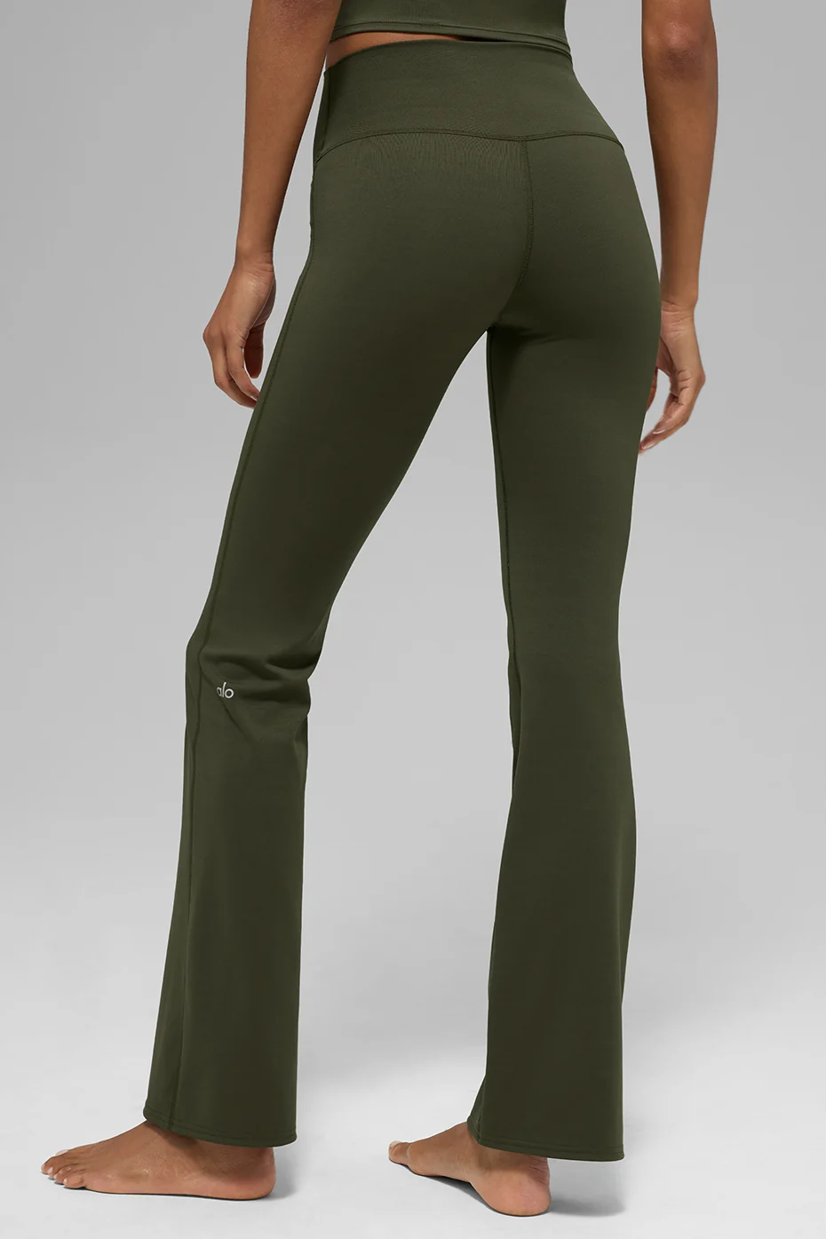 ALO Softsculpt High-Waist Bootcut Legging (Regular) - Green Olive - Image 3