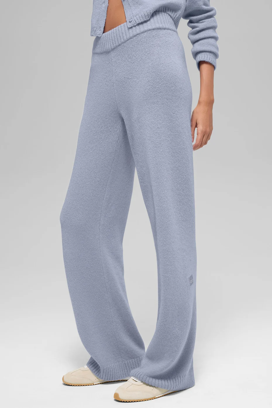 Wool Cashmere High-Waist New Class Wide Leg Pant - Winter Frost - Image 3