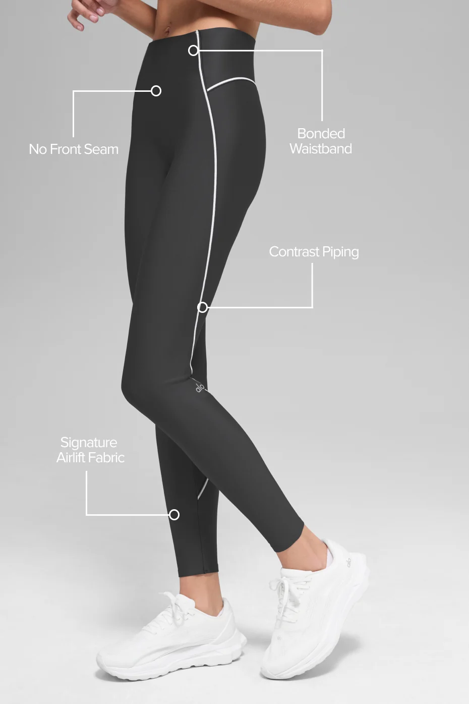 Airlift High-Waist Haven Legging - Anthracite/White - Image 2
