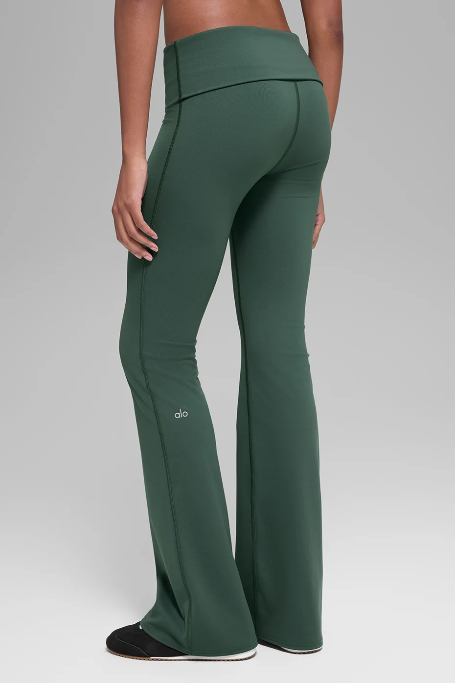 ALO Softsculpt Foldover Flare Legging (Regular) - Clover Green - Image 4