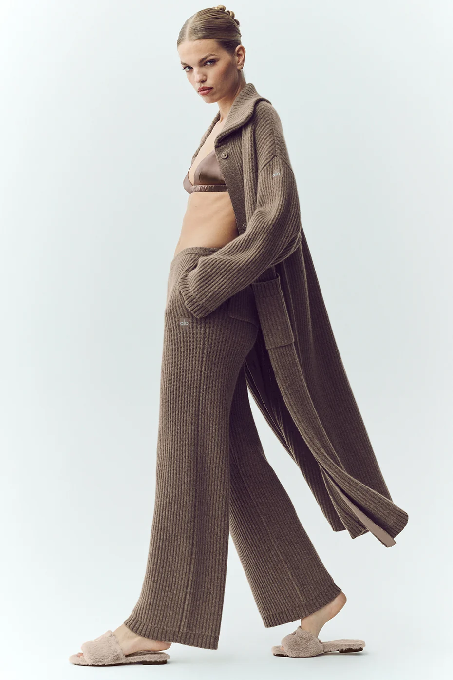 Cashmere High-Waist Northstar Straight Leg Pant - Alpine Cocoa Heather - Image 5
