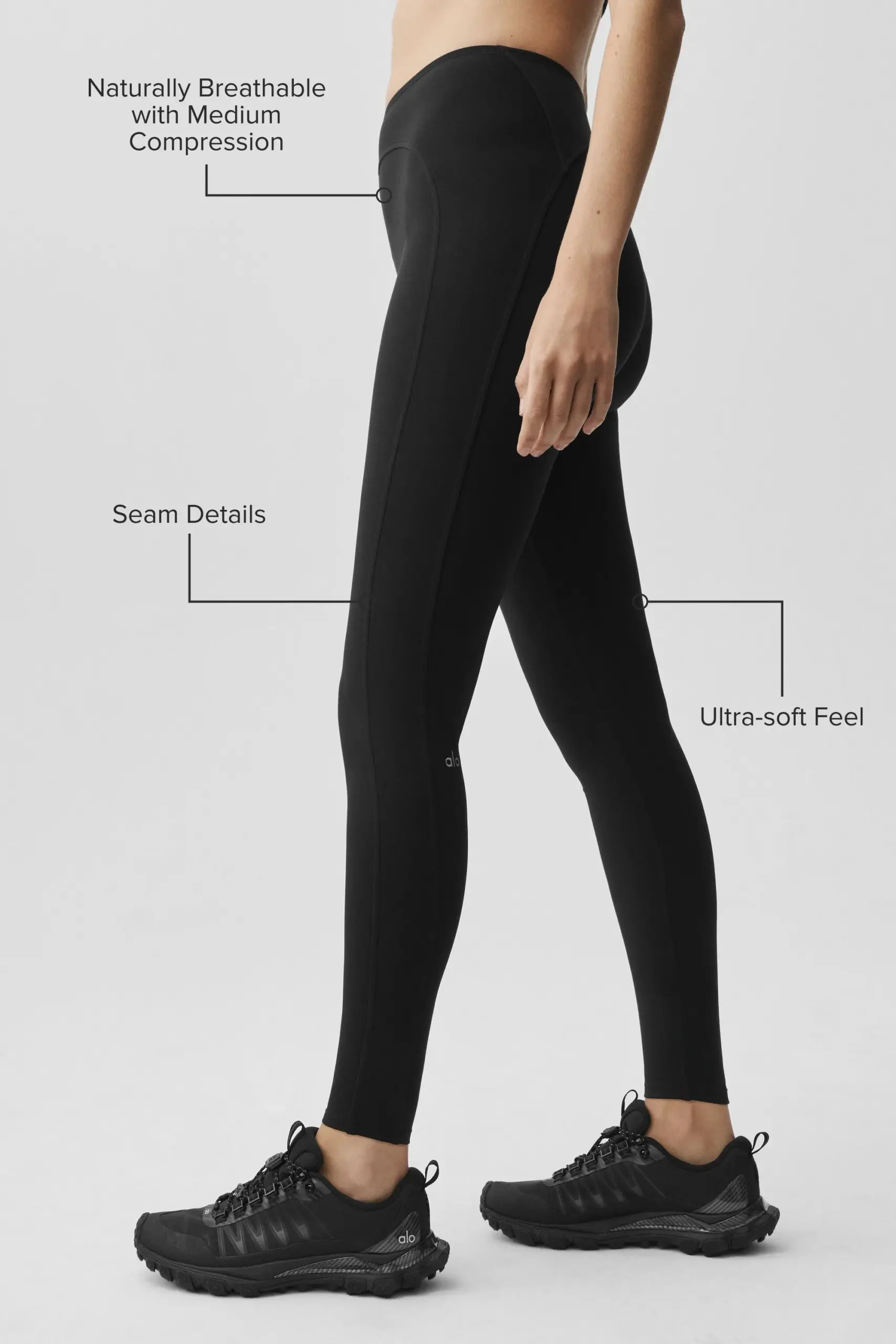 ALO Softsculpt High-Waist 7/8 Superset Legging - Black - Image 2