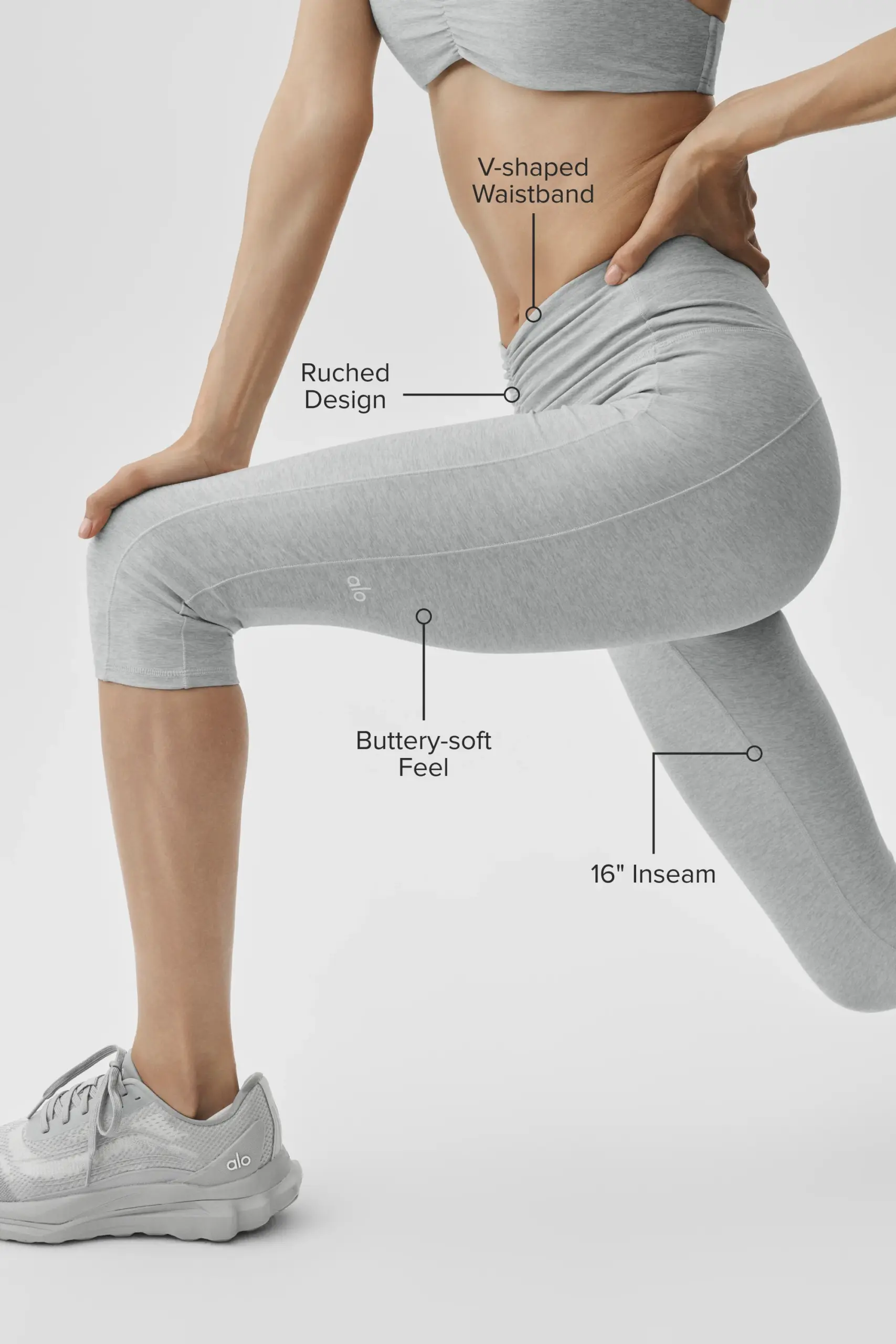 Alosoft High-Waist Intuition Capri - Vintage Athletic Heather - Image 2