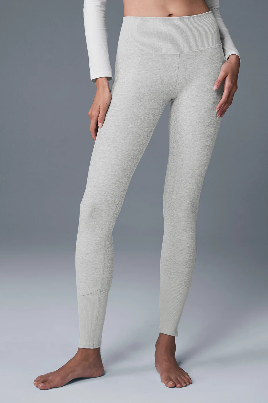 High-Waist Alosoft Lounge Legging - Athletic Heather Grey - Image 2