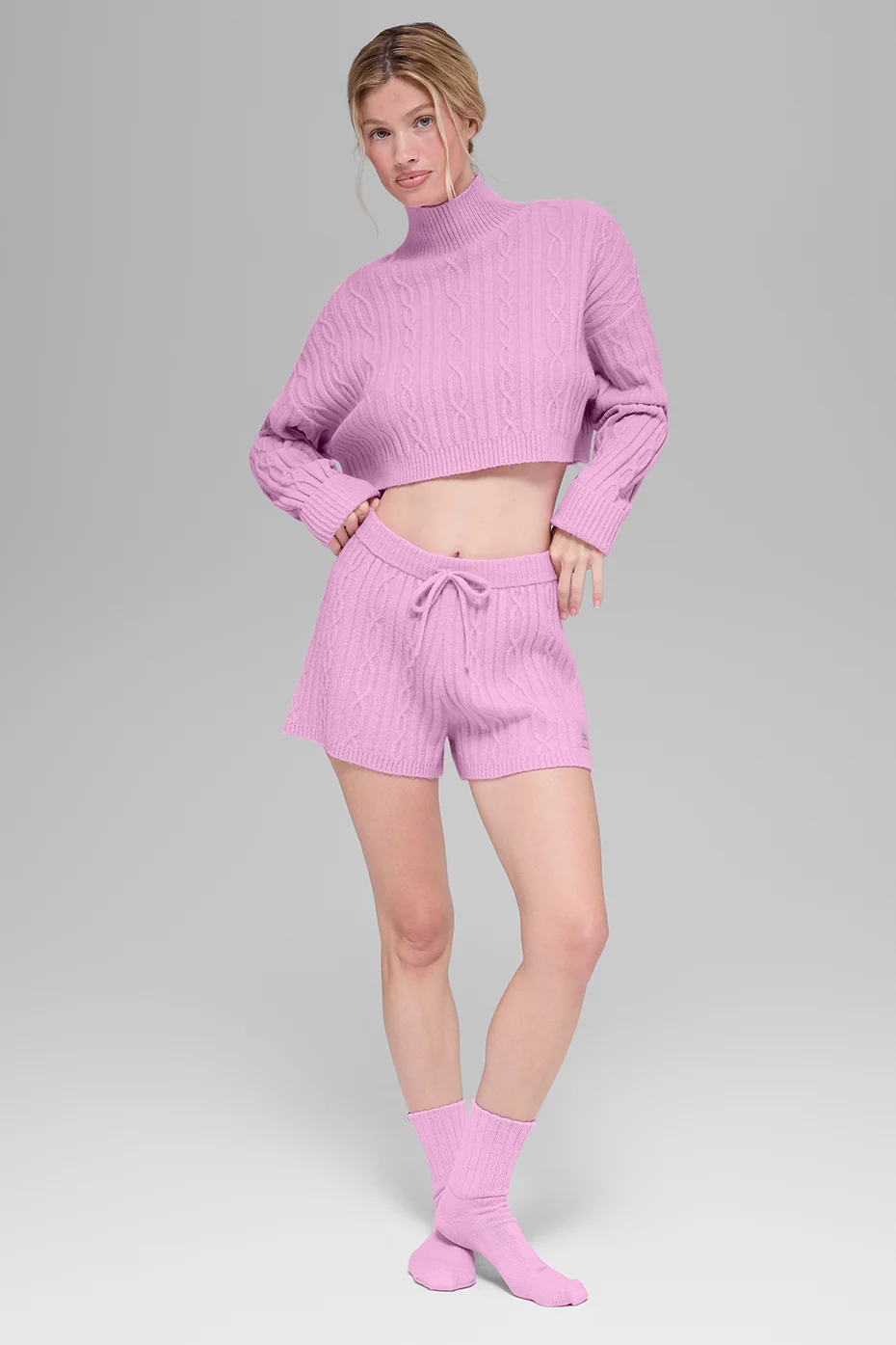 Cable Knit Winter Bliss Short - Candy Heart Pink - Image 5
