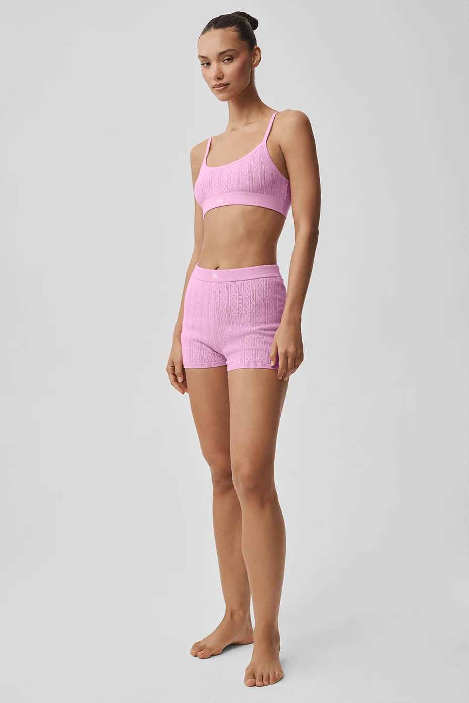 Pointelle Sweater Be Mine Hot Short - Candy Heart Pink - Image 5