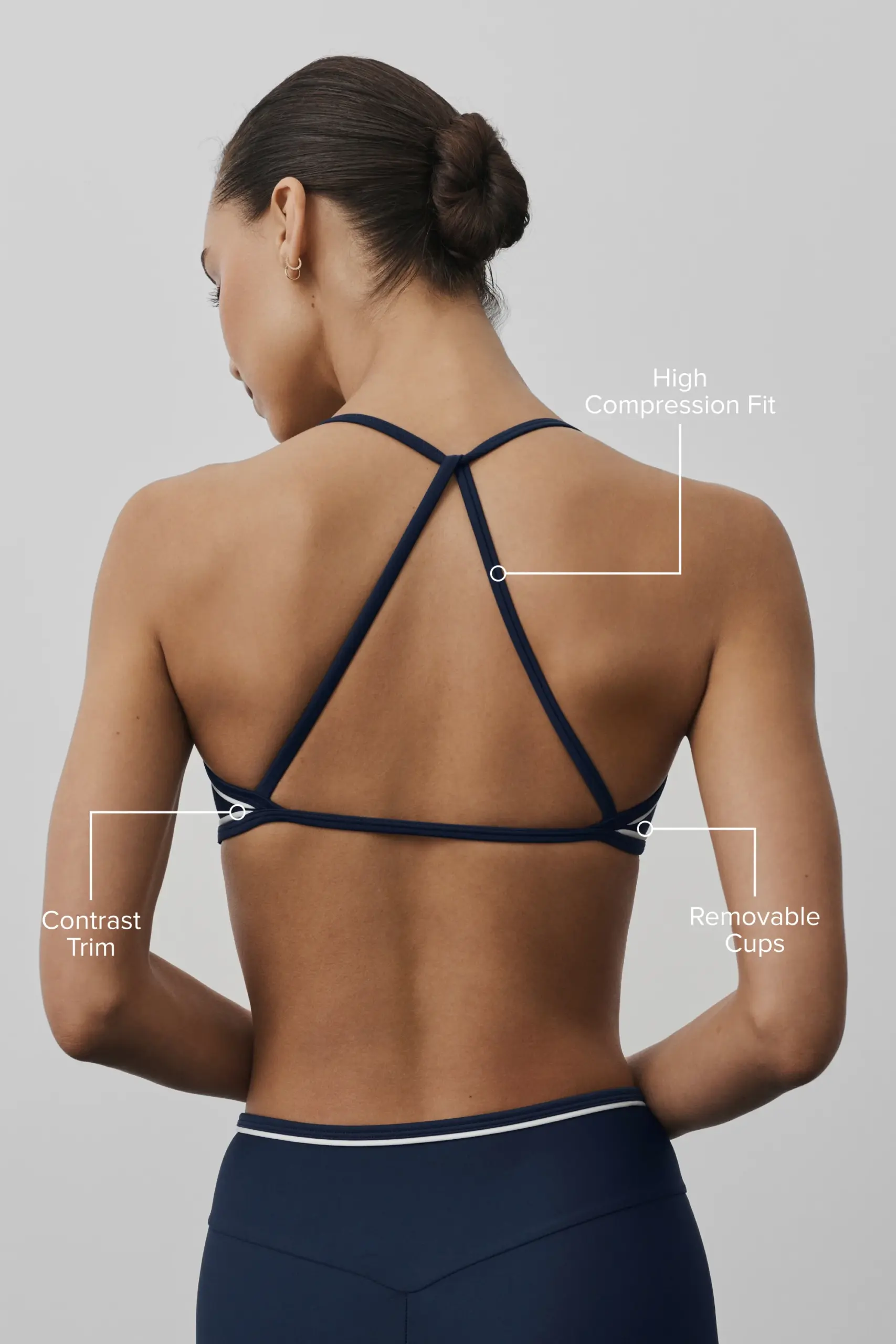 Airlift Trifecta Bra - Navy/White - Image 2