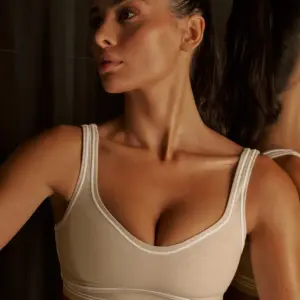 Alosoft Heart Throb Bra - Oatmeal Heather/White
